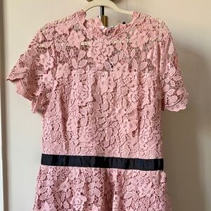 Boohoo Mauve Pink Lace Tiered Maxi Dress